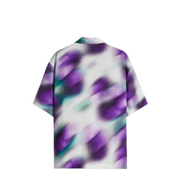 ZARA ABSTRACT PRINT SHIRT LILAC / WHITE SIZE L | 4462/821 - Picture 9 of 11